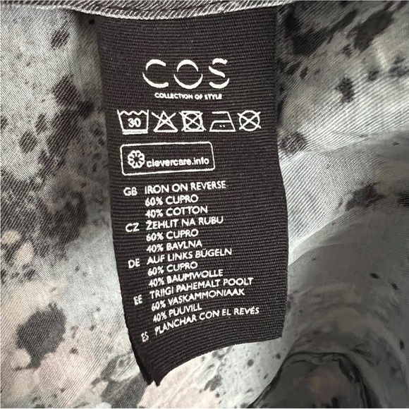 COS Splatter Long Sleeve Dress Euro 40 US 8 Pink Blue Black Mini Party Formal - Picture 7 of 7